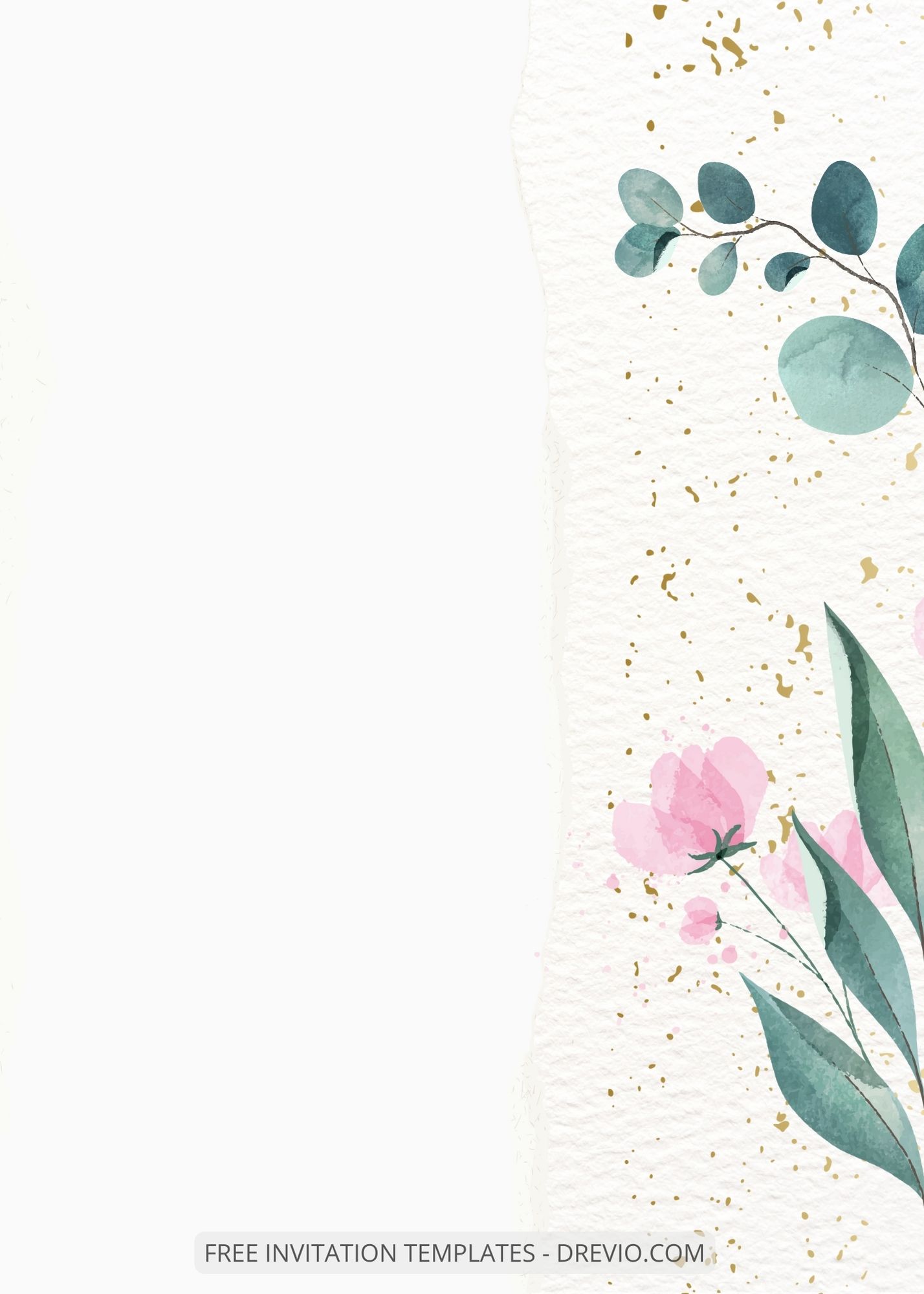 ( Free ) 11+ Watercolor Botanical Canva Wedding Invitation Templates Six