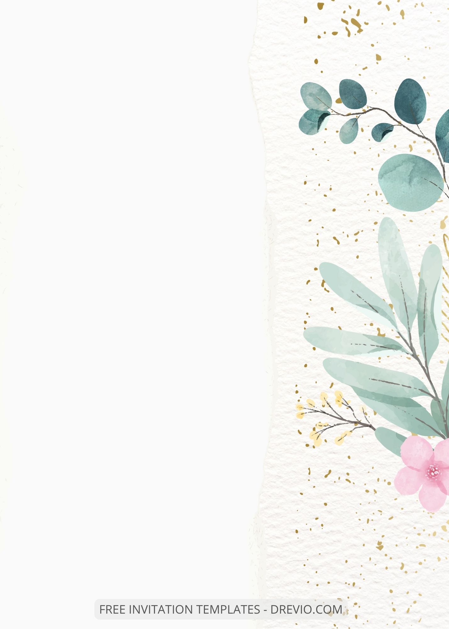 ( Free ) 11+ Watercolor Botanical Canva Wedding Invitation Templates Three