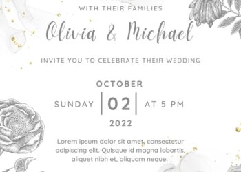 ( Free ) 7+ Black And White Floral Canva Wedding Invitation Templates