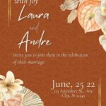 ( Free ) 8+ Brown Tropical Canva Wedding Invitation Templates