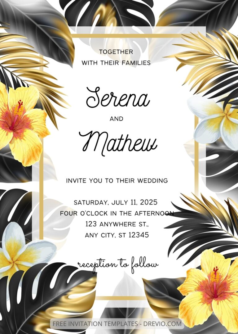 ( Free ) 8+ Tropical Forest Canva Wedding Invitation Templates