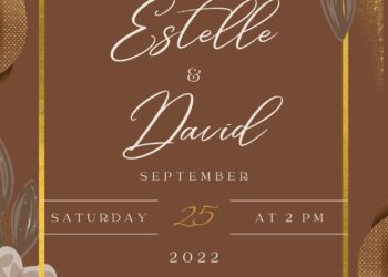 ( Free ) 9+ Premium Brown Peony Canva Wedding Invitation Templates