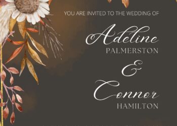 ( Free ) 9+ Vintage Autumn Canva Wedding Invitation Templates