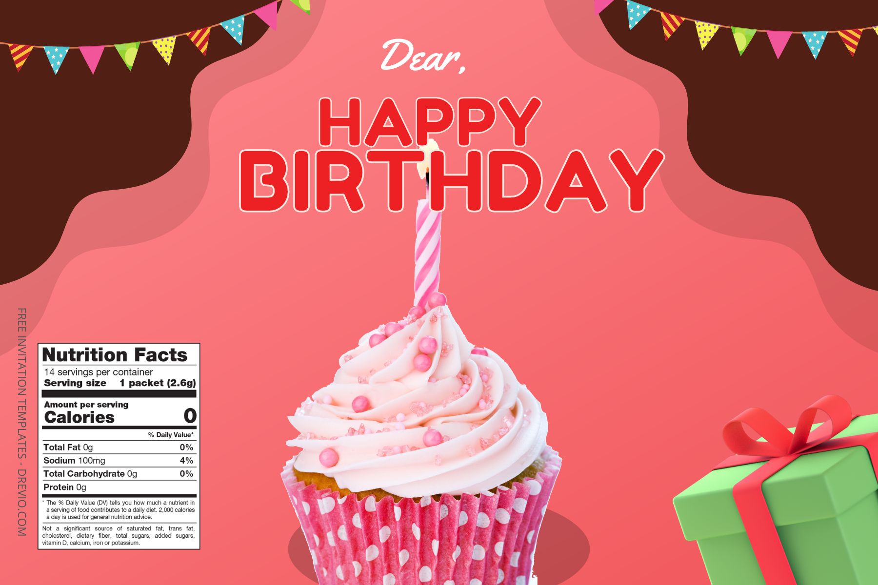 (Free Editable) Cupcake Themes Canva Birthday Water Bottle Labels Five