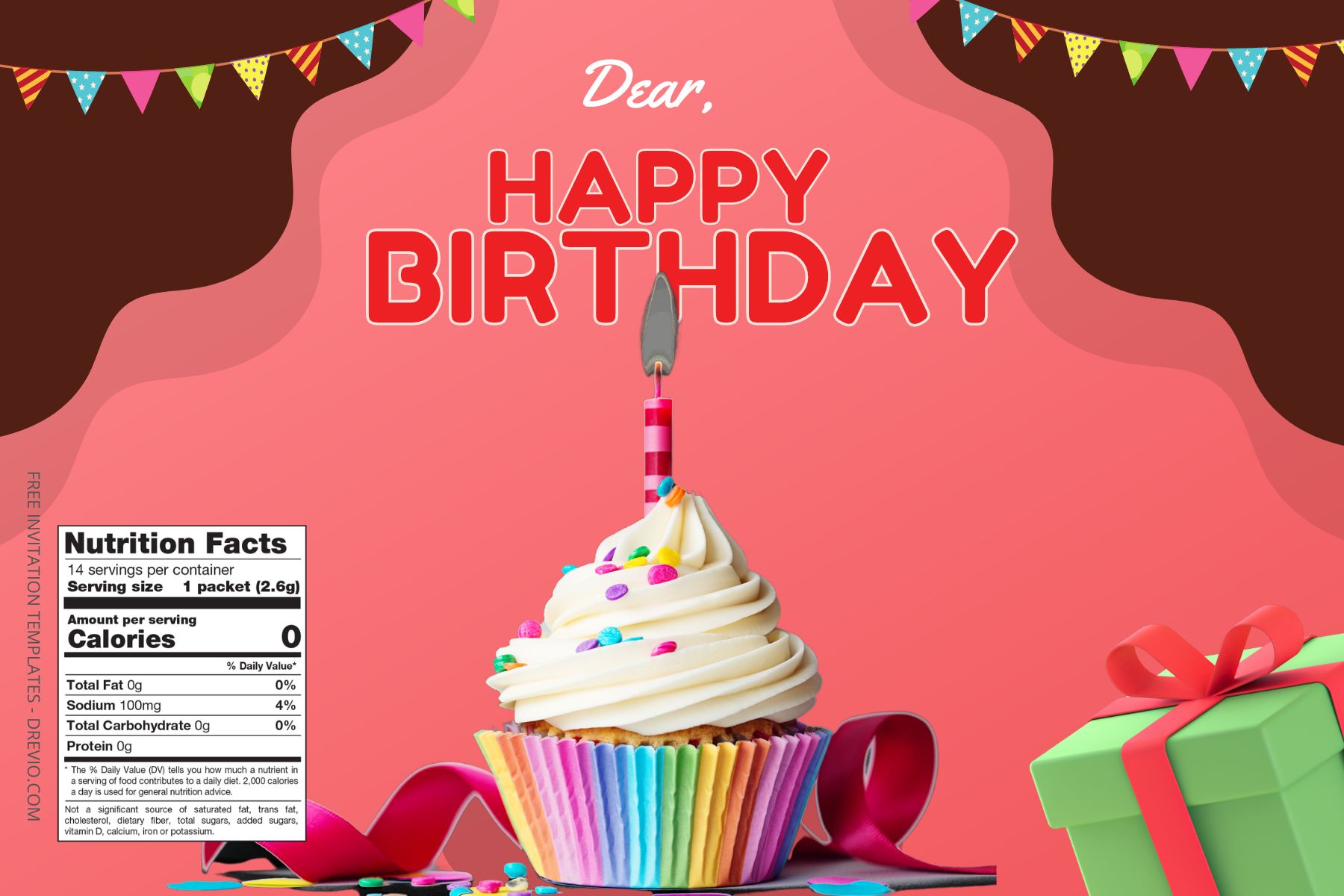 (Free Editable) Cupcake Themes Canva Birthday Water Bottle Labels Four