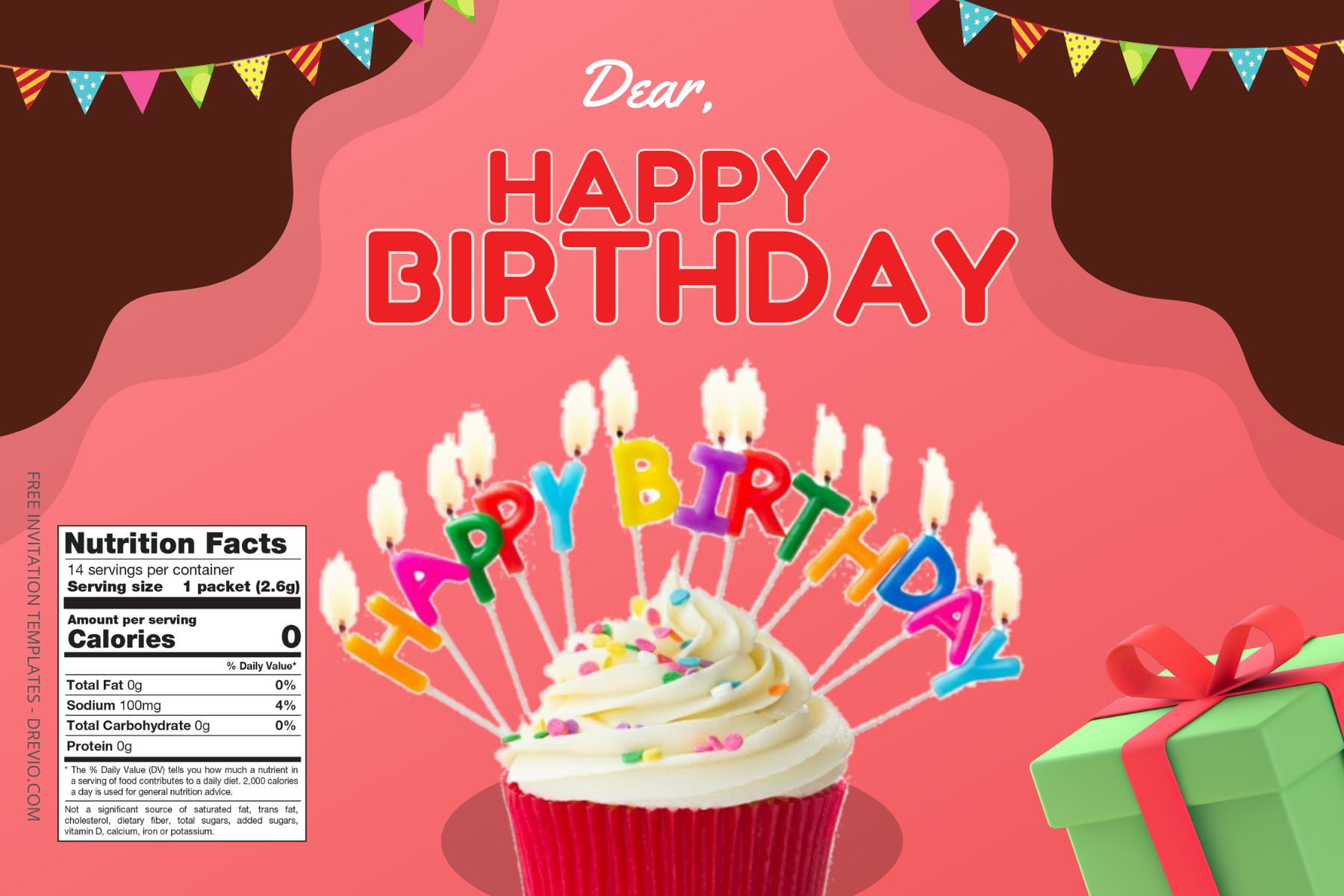(Free Editable) Cupcake Themes Canva Birthday Water Bottle Labels Six