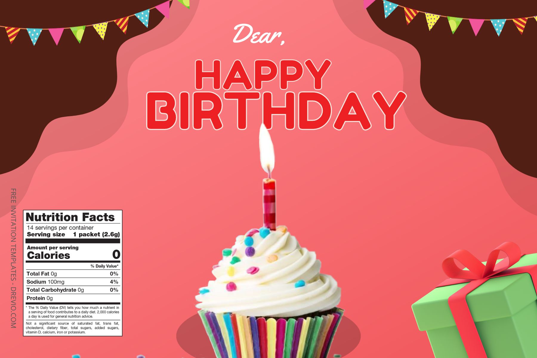 (Free Editable) Cupcake Themes Canva Birthday Water Bottle Labels Two
