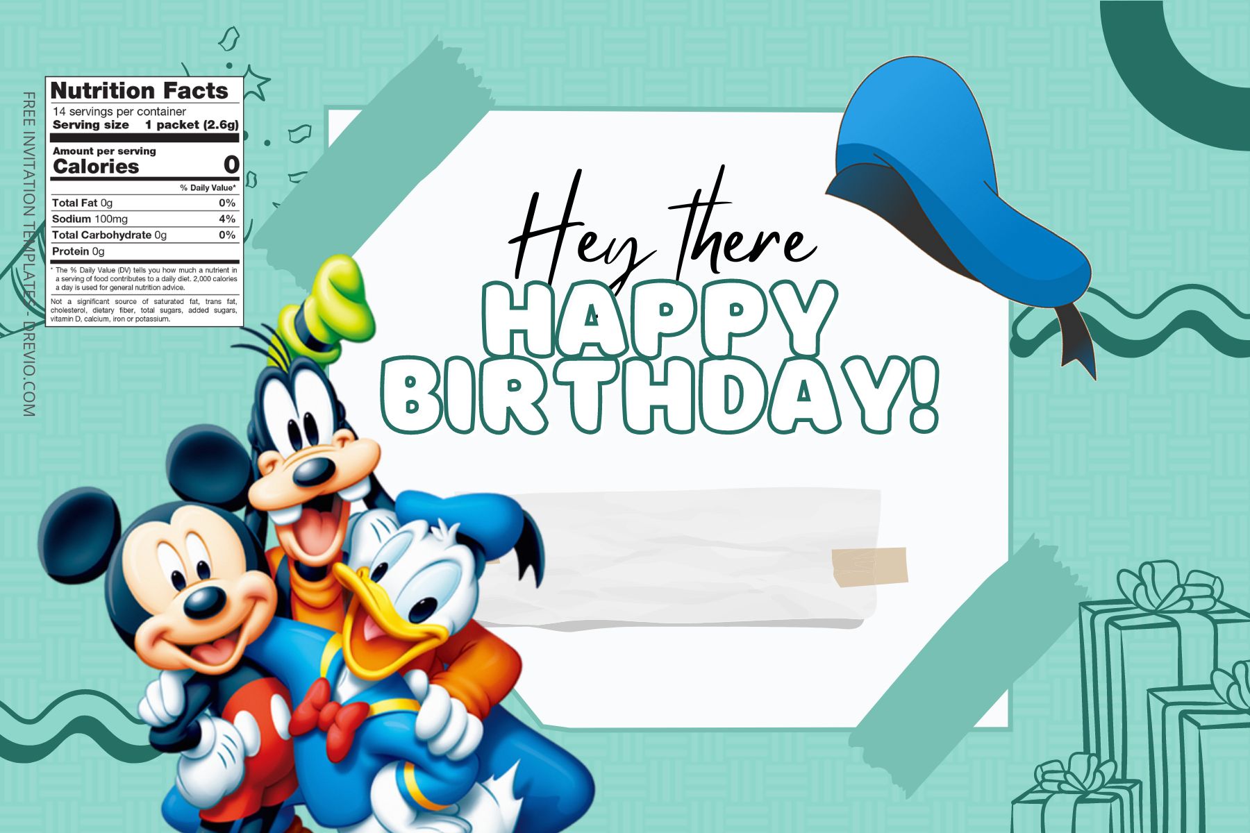(Free Editable ) Donald Duck Canva Birthday Water Bottle Labels Six