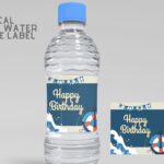 (Free Editable) Nautical Themes Canva Birthday Water Bottle Labels