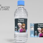 (Free) Frozen Canva Birthday Water Bottle Labels