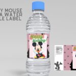 (Free) Mickey Mouse Canva Birthday Water Bottle Labels