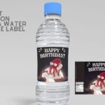 (Free) Rabbit Invasion Canva Birthday Water Bottle Labels