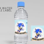 (Free) Sonic Canva Birthday Water Bottle Labels