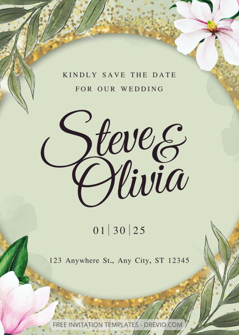 ( Free ) Sparkly Lily Canva Wedding Invitation Templates