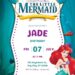 Little Mermaid Birthday invitations with Undersea in the Background