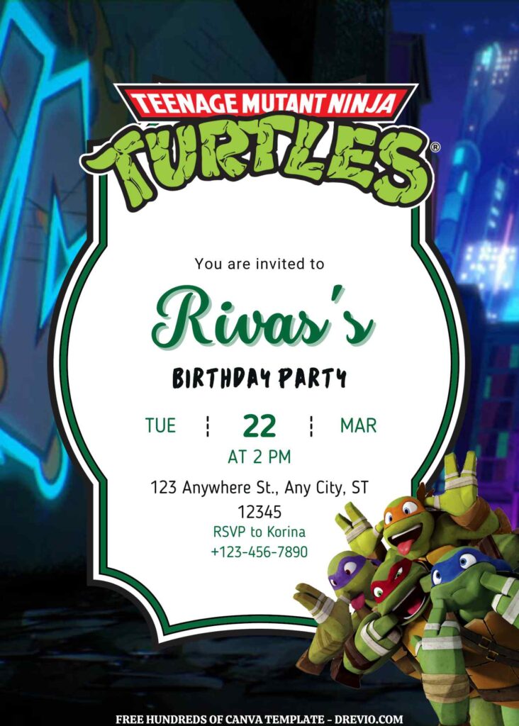 Free Teenage Mutant Birthday Invitations