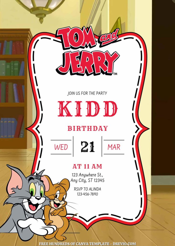 Free Tom & Jerry Birthday Invitations
