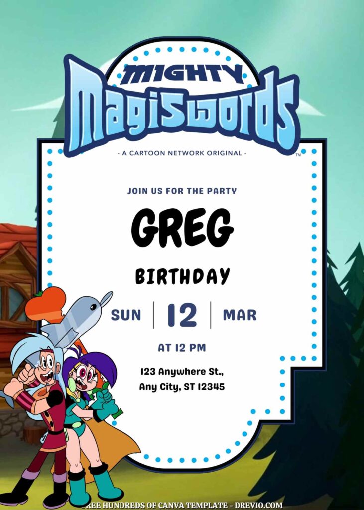Free Mighty Magiswords Birthday Invitations