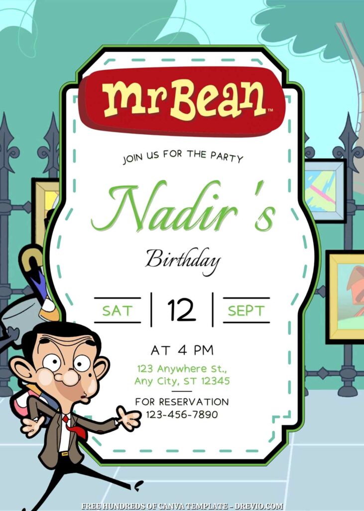 Free Mr Bean Birthday Invitations