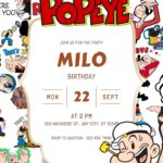 Free Popeye Birthday Invitation Templates for Kids’ Parties | 18+ Fun Canva Designs 2026