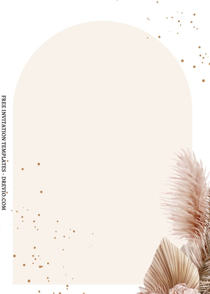 10 Boho Pampas Arch Canva Invitation Templates