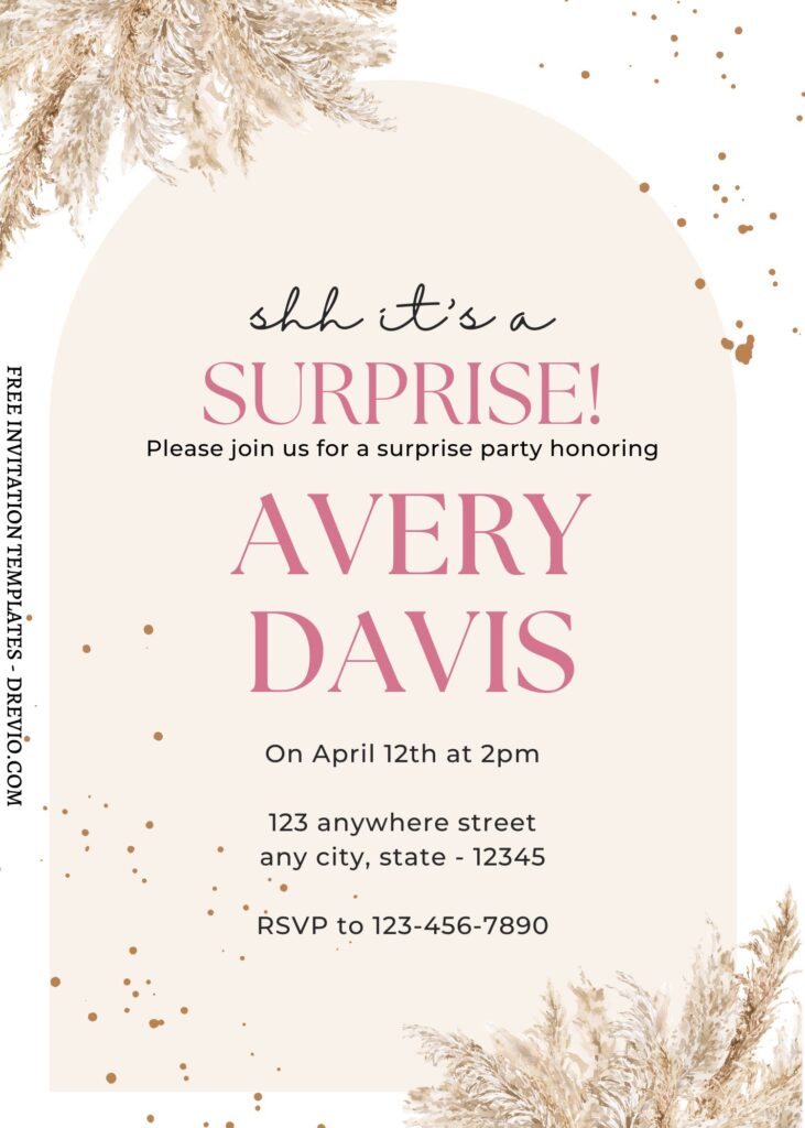 10 Boho Pampas Canva Baby Shower Invitation Templates