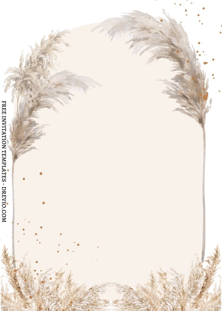 10 Minimalist Boho Pampas Canva Invitation Templates
