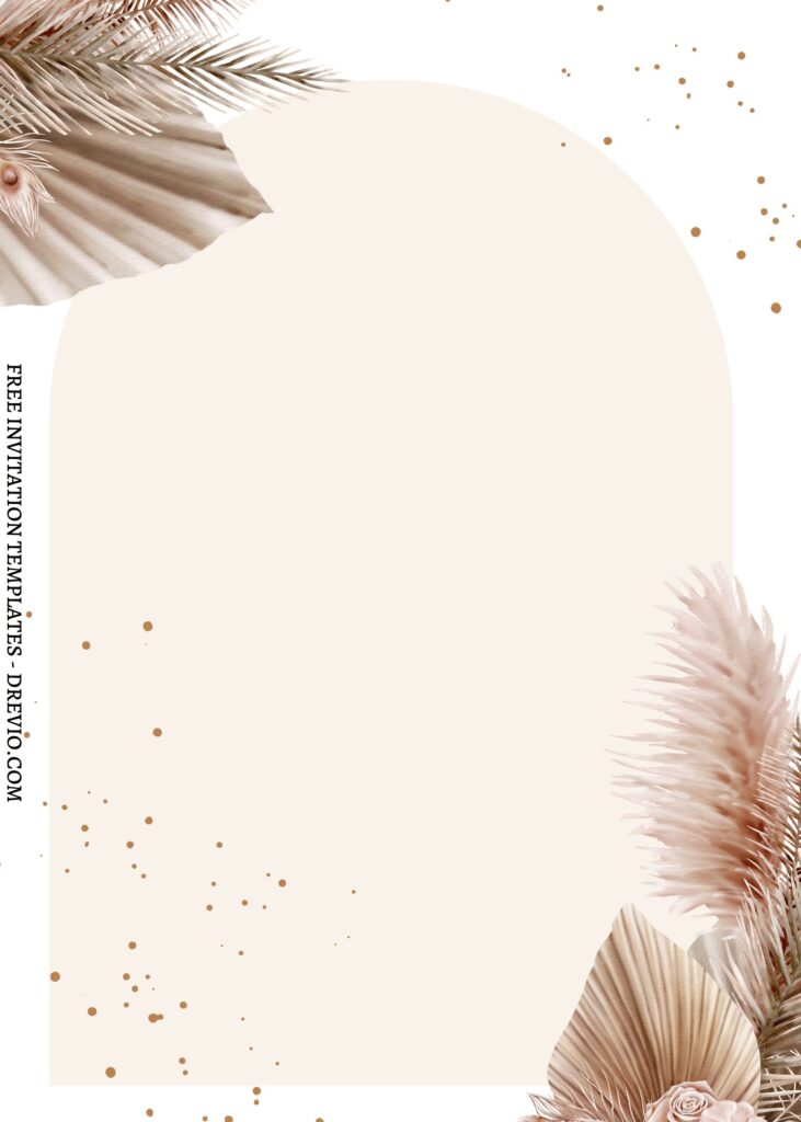 10 Summer Boho Pampas Canva Invitation Templates