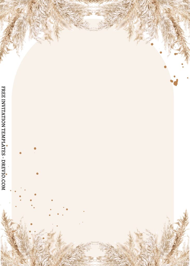10 Vintage Boho Pampas Canva Invitation Templates
