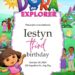 Free Dora the Explorer Birthday Invitations with Group in the Background