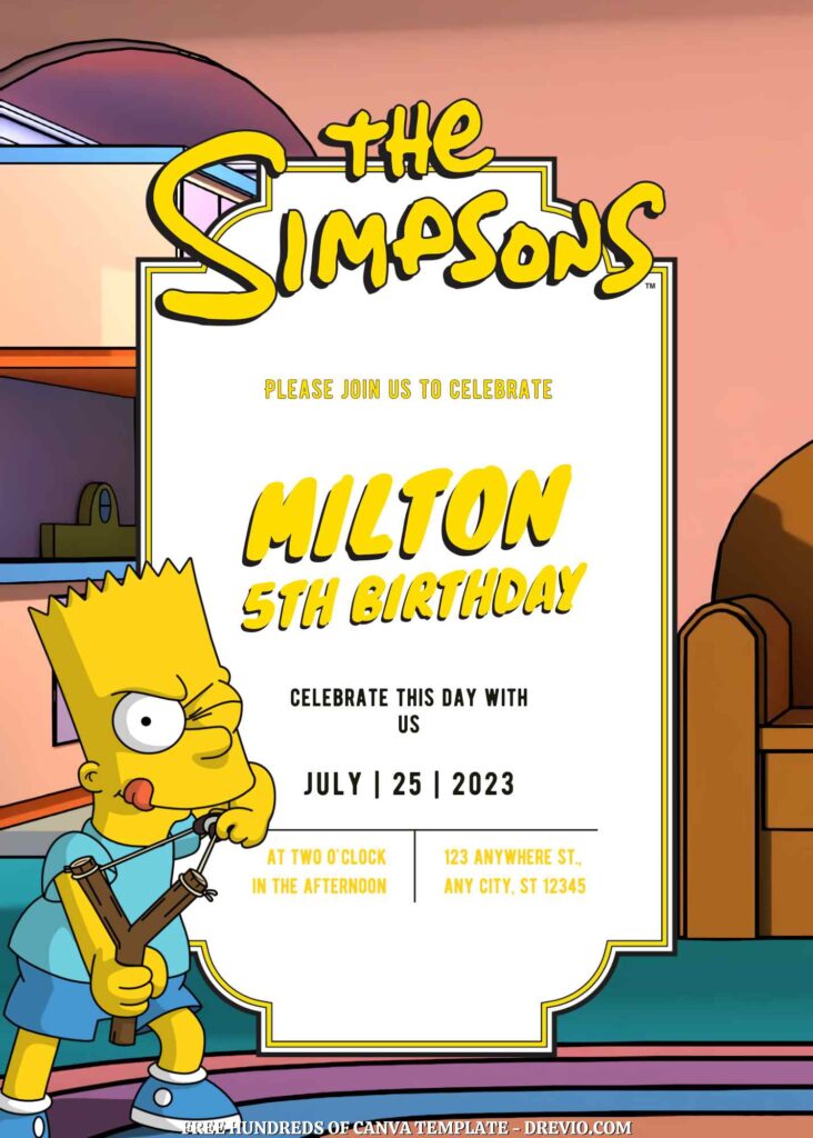 Free The Simpsons Birthday Invitations 