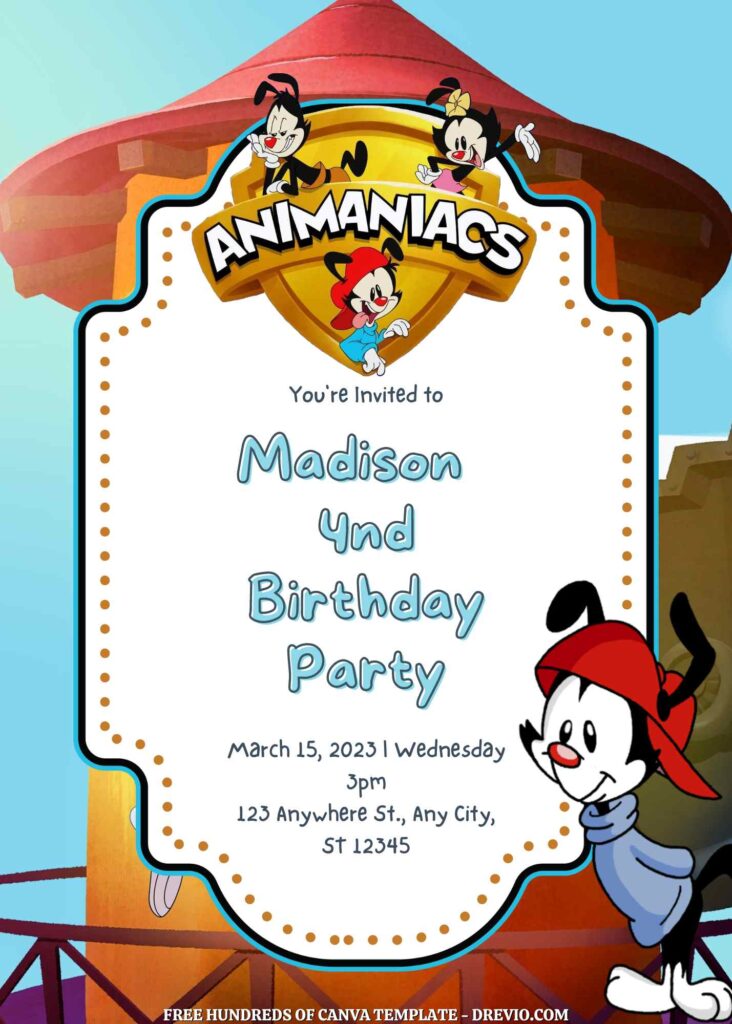 Free Animaniacs Birthday Invitations