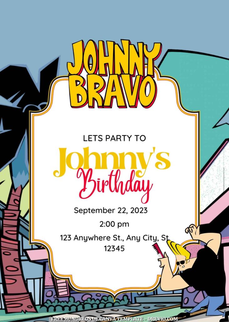 Free Johnny Bravo Birthday Invitations