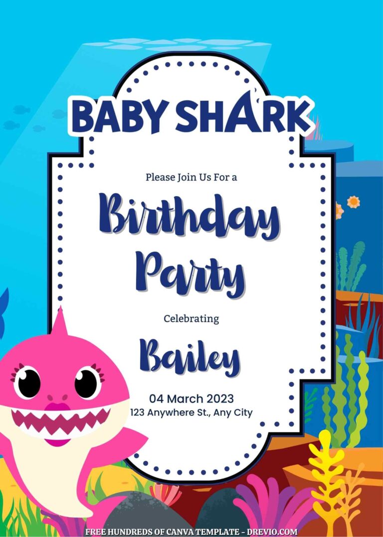 Free Baby Shark Birthday Invitations