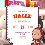 14+ FREE Masha and The Bear Canva Birthday Invitation Templates (Updated)