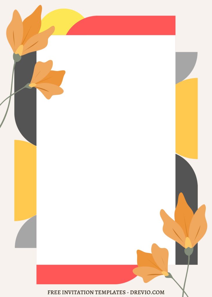 11 Cute Geometric Floral Design Canva Invitation Templates