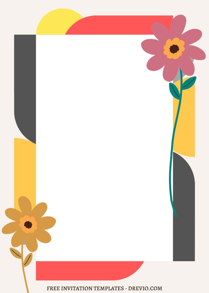 11 Geometric Floral Design Canva Invitation Templates