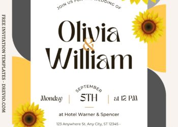FREE EDITABLE - 11+ Trendy Chic Geometric Floral Editable Canva Templates with beautiful sunflowers