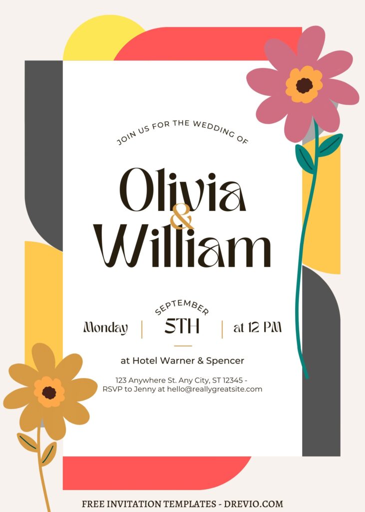 FREE EDITABLE - 11+ Trendy Chic Geometric Floral Editable Canva Templates with portrait orientation