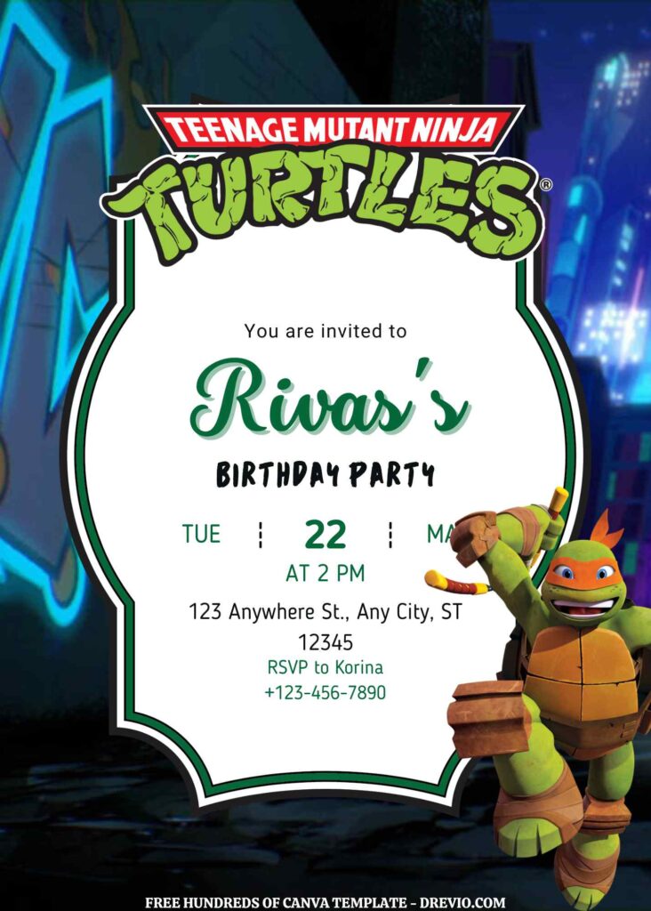 Free Teenage Mutant Birthday Invitations