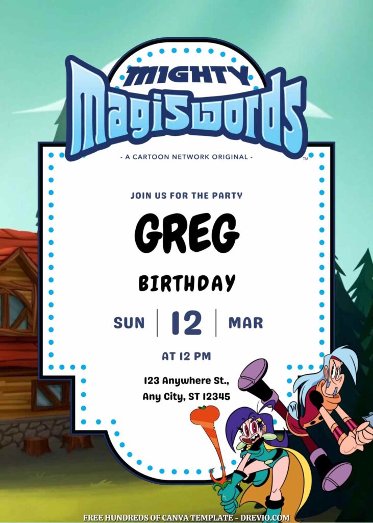 Free Mighty Magiswords Birthday Invitations