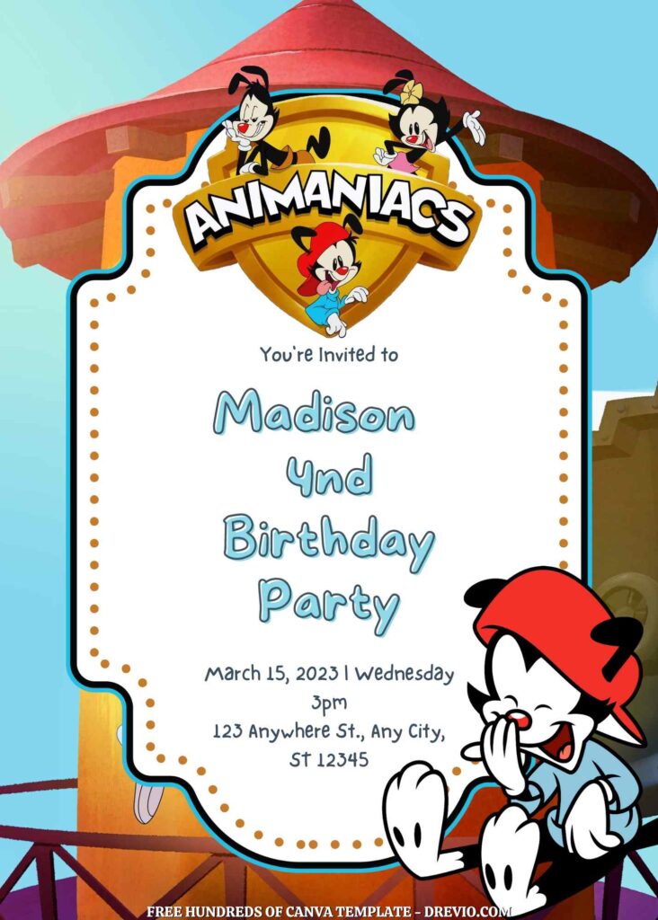 Free Animaniacs Birthday Invitations