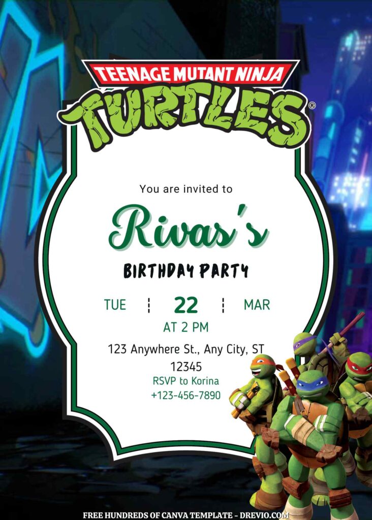 Free Teenage Mutant Birthday Invitations