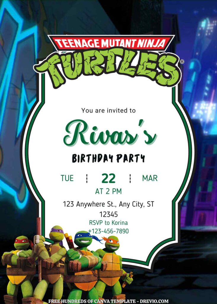 Free Teenage Mutant Birthday Invitations