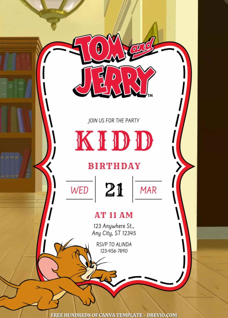 Free Tom & Jerry Birthday Invitations