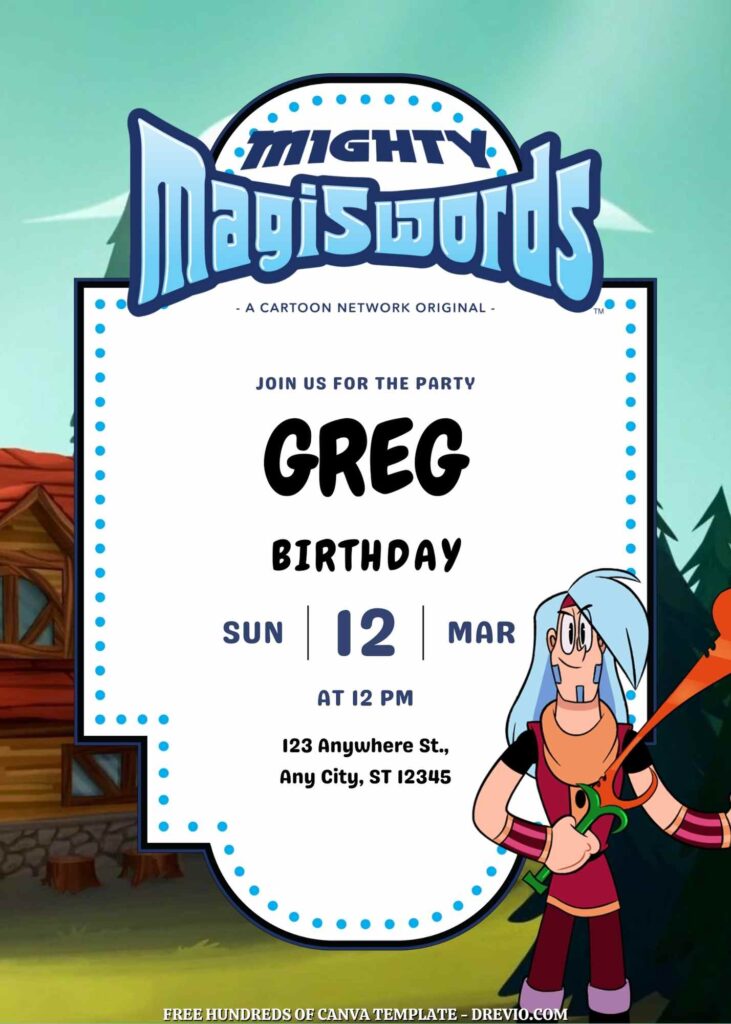 Free Mighty Magiswords Birthday Invitations