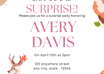 8+ Fun Animal Themed Canva Birthday Invitation Templates with deer