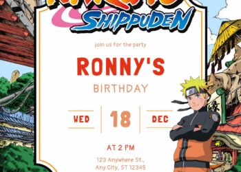 Free Naruto Shippuden Birthday Invitations