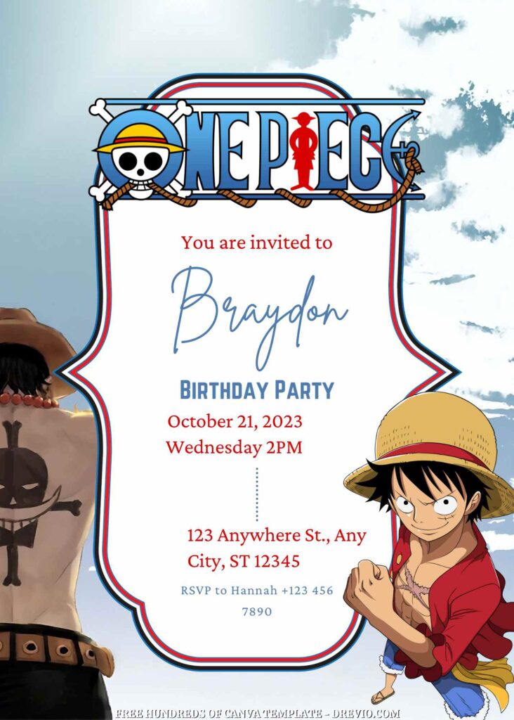 Free One Piece Birthday Invitations