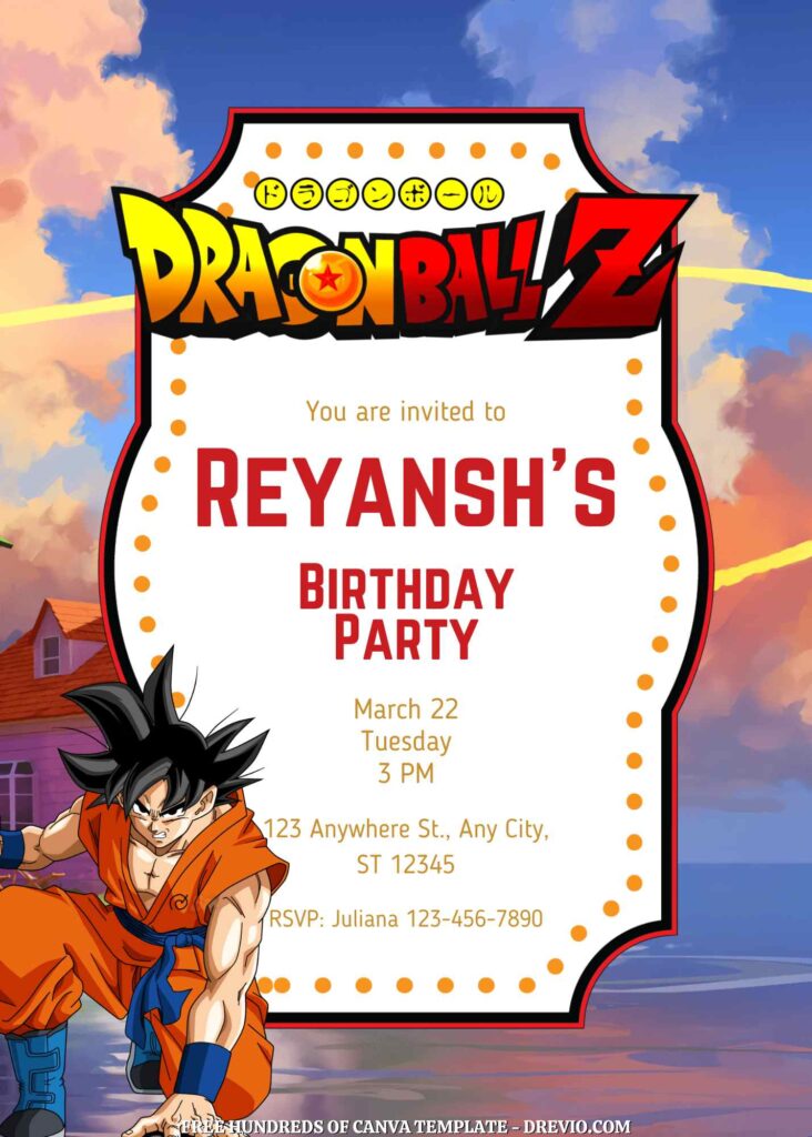 Free Dragon Ball Z Birthday Invitations 